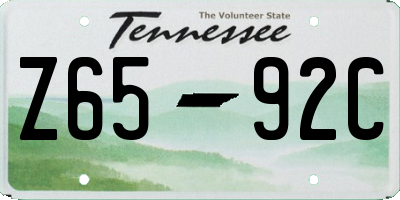 TN license plate Z6592C