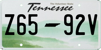 TN license plate Z6592V