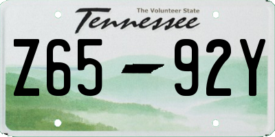 TN license plate Z6592Y