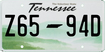 TN license plate Z6594D