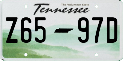 TN license plate Z6597D