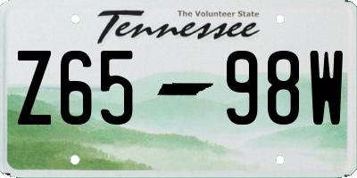 TN license plate Z6598W