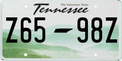 TN license plate Z6598Z