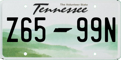 TN license plate Z6599N