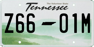 TN license plate Z6601M