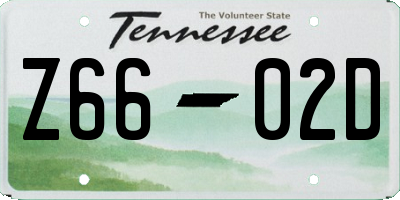 TN license plate Z6602D