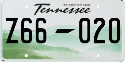 TN license plate Z6602O