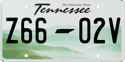 TN license plate Z6602V