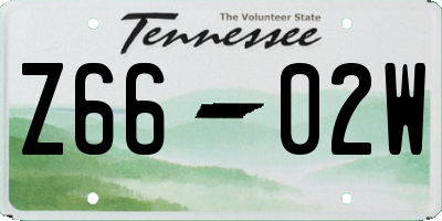 TN license plate Z6602W
