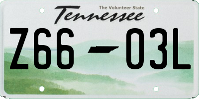 TN license plate Z6603L