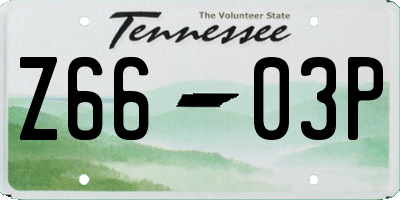 TN license plate Z6603P