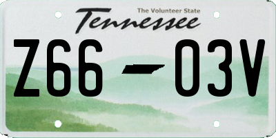 TN license plate Z6603V