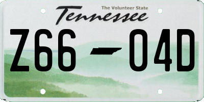 TN license plate Z6604D