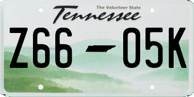 TN license plate Z6605K