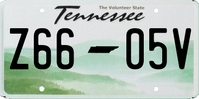 TN license plate Z6605V