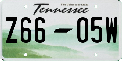 TN license plate Z6605W