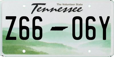 TN license plate Z6606Y
