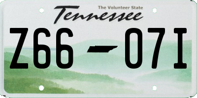 TN license plate Z6607I