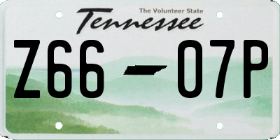 TN license plate Z6607P