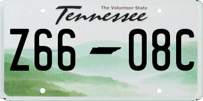 TN license plate Z6608C