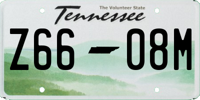 TN license plate Z6608M