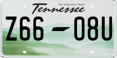 TN license plate Z6608U