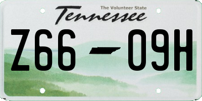 TN license plate Z6609H