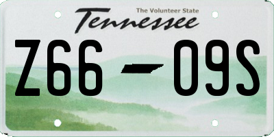 TN license plate Z6609S