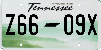 TN license plate Z6609X