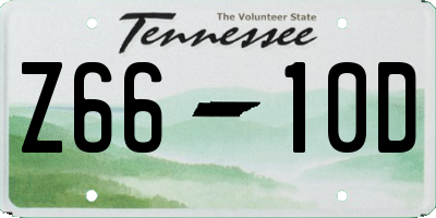 TN license plate Z6610D