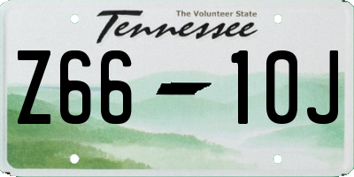TN license plate Z6610J