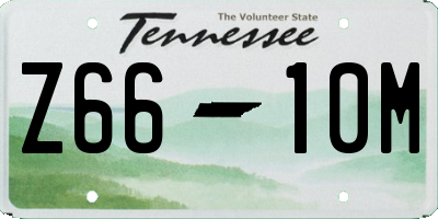 TN license plate Z6610M