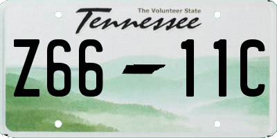 TN license plate Z6611C