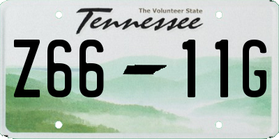 TN license plate Z6611G