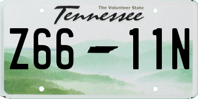 TN license plate Z6611N