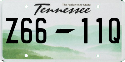 TN license plate Z6611Q