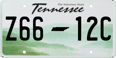 TN license plate Z6612C