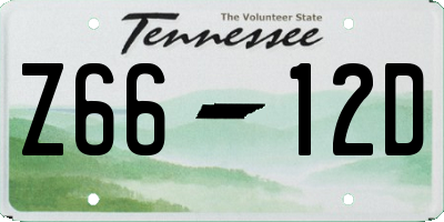TN license plate Z6612D