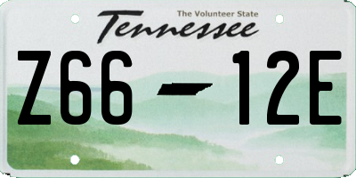 TN license plate Z6612E