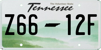 TN license plate Z6612F