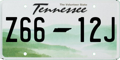 TN license plate Z6612J