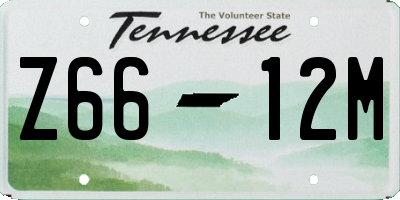 TN license plate Z6612M