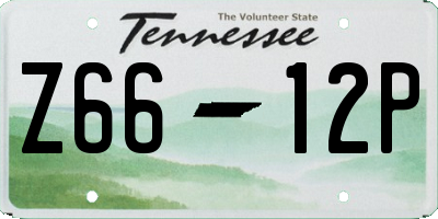 TN license plate Z6612P