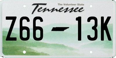TN license plate Z6613K