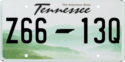 TN license plate Z6613Q