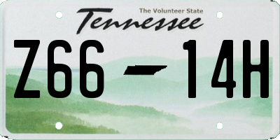 TN license plate Z6614H