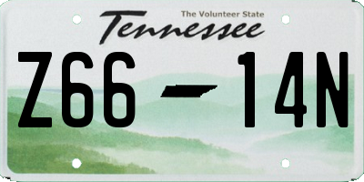 TN license plate Z6614N