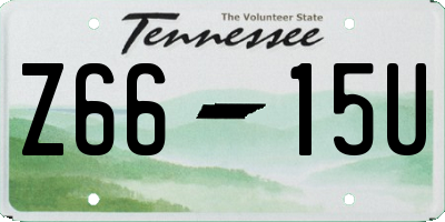 TN license plate Z6615U