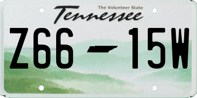 TN license plate Z6615W