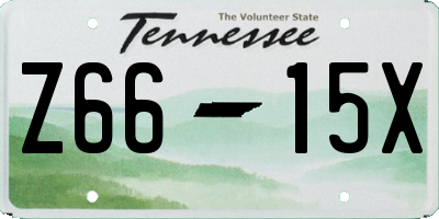 TN license plate Z6615X